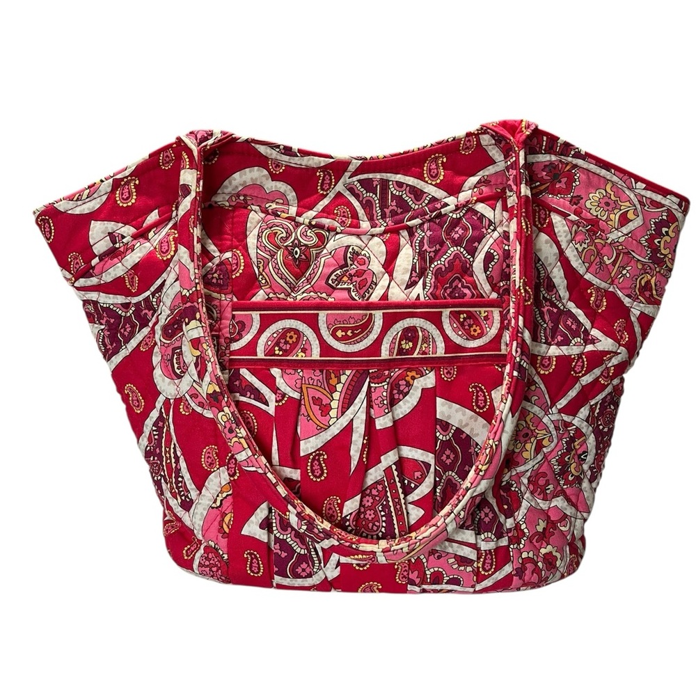 Vera Bradley Quilted Rosie Posie Red Heart Tote Bag/Purse - Picture 1 of 12